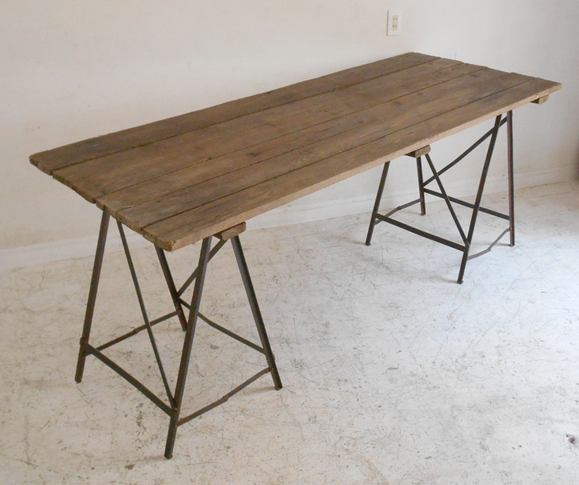 French industrial atlier table(iron reg) (ta024-009 ...